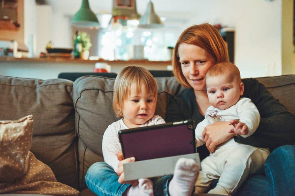 Family in a warm house